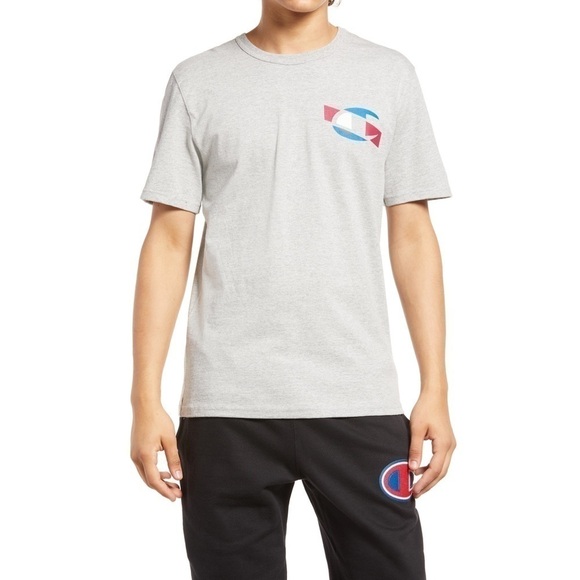 NWT Champion Heritage Graphic Tee in Oxford Gray - Picture 1 of 4